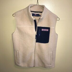 Boys Vineyard Vines Stillwater Sherpa Full Zip Vest-Size M (12-14)